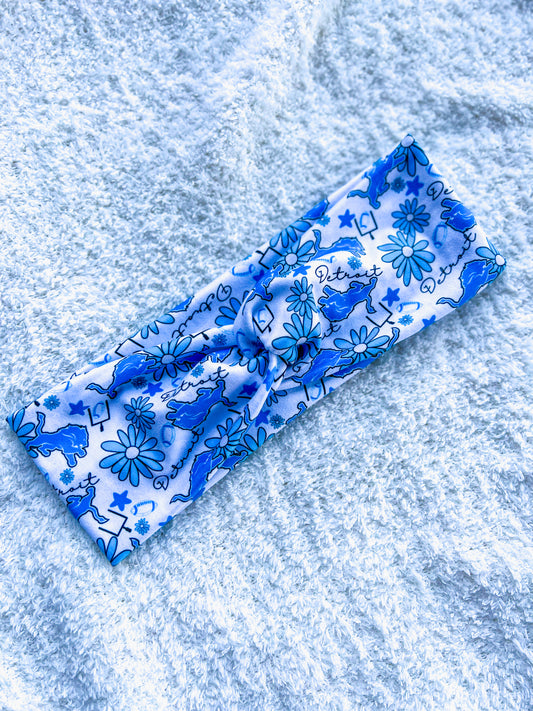 DLions floraltwistwrap/knitted headband/scrunchie