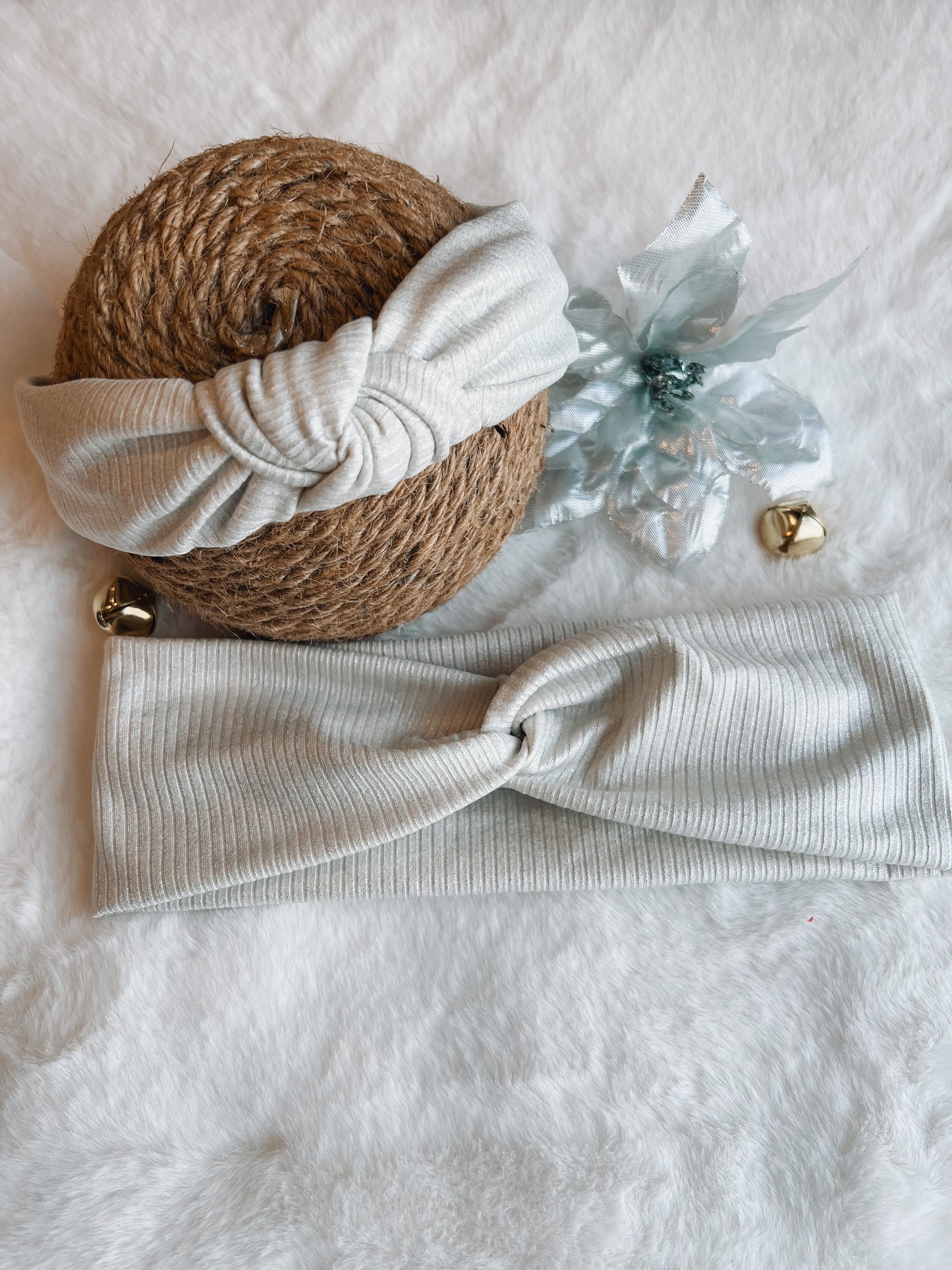 Sparkle White twistwrap/knotted headband
