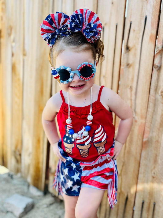 Patriotic Shattered Glass RUFFLE