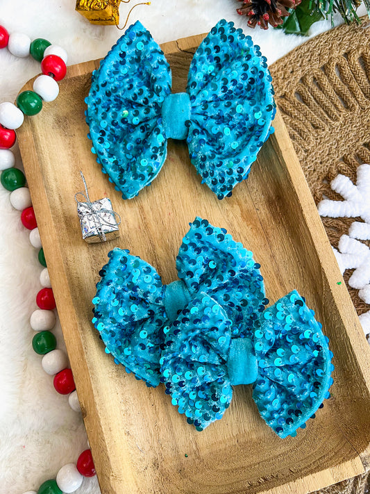 Electric Blue velvet SEQUINS