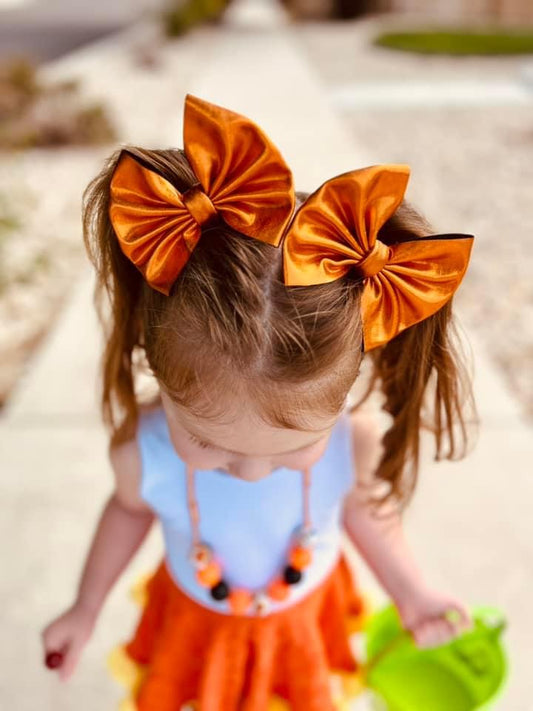 Metallic Orange Pleather