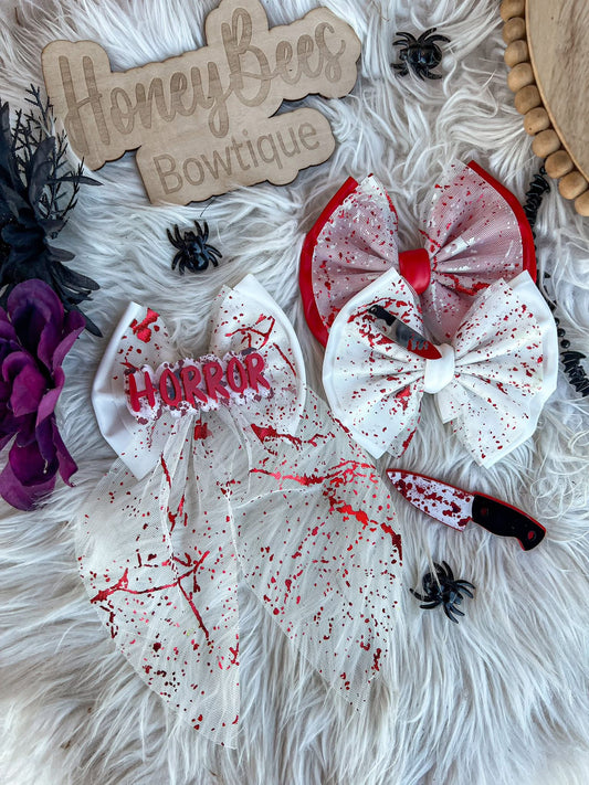 White Blood splatter mesh