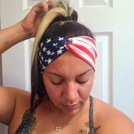 Patriotic Twistwrap/knotted headband