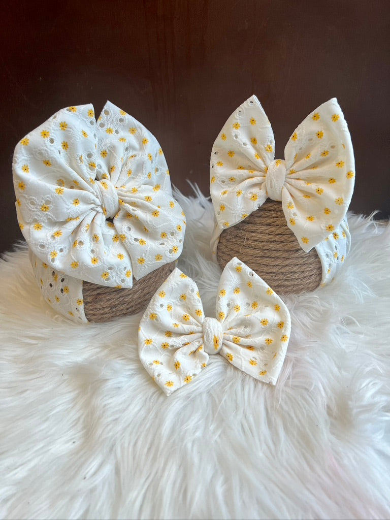 Daisy White Eyelette