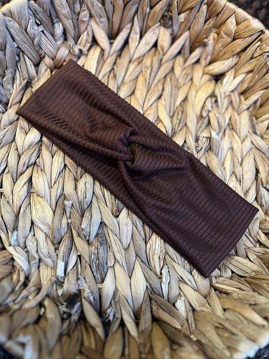 Brown RIB Twistwrap/Knotted Headband
