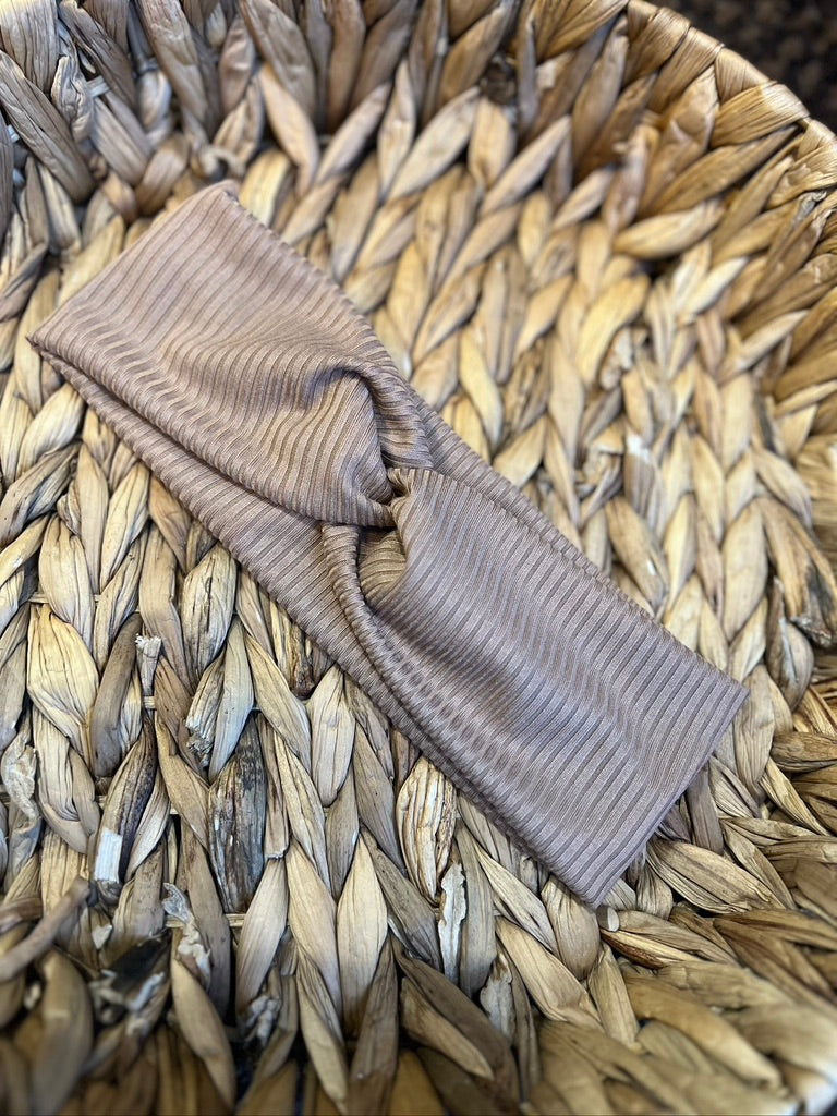 Light Tobacco RIB Twistwrap/knotted Headband