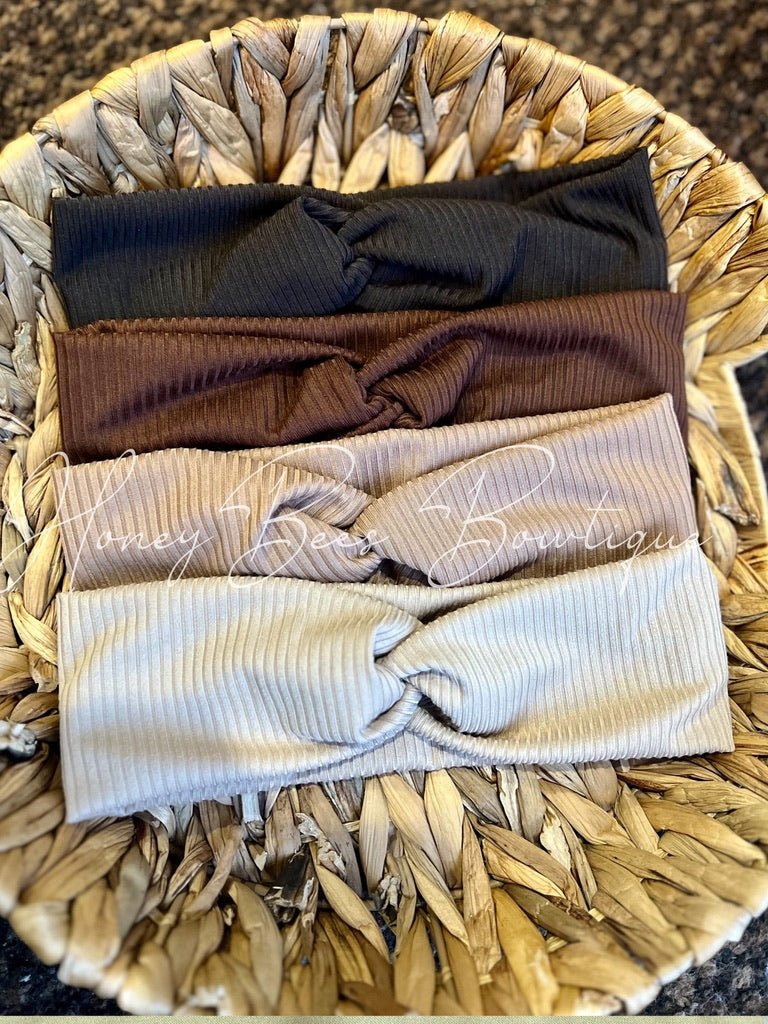 Light Tobacco RIB Twistwrap/knotted Headband