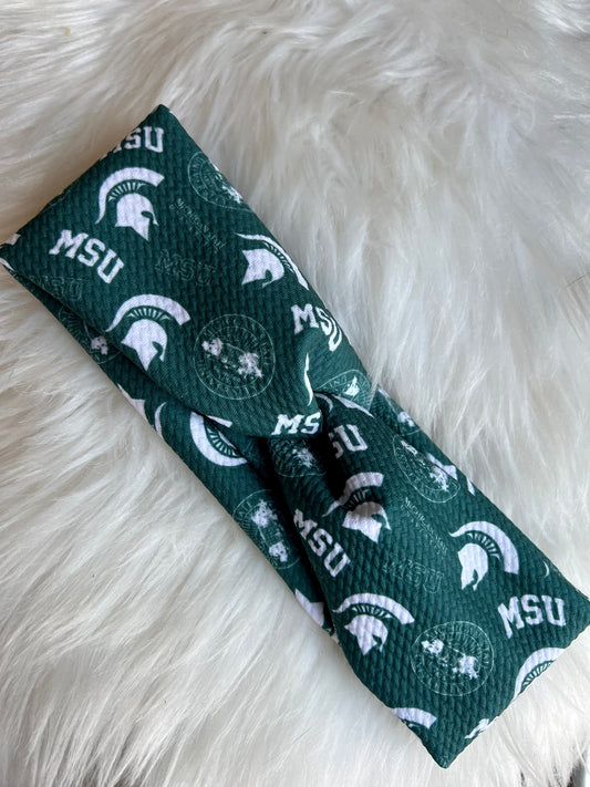 MI state football Twistwrap/ Knotted HeadBAND