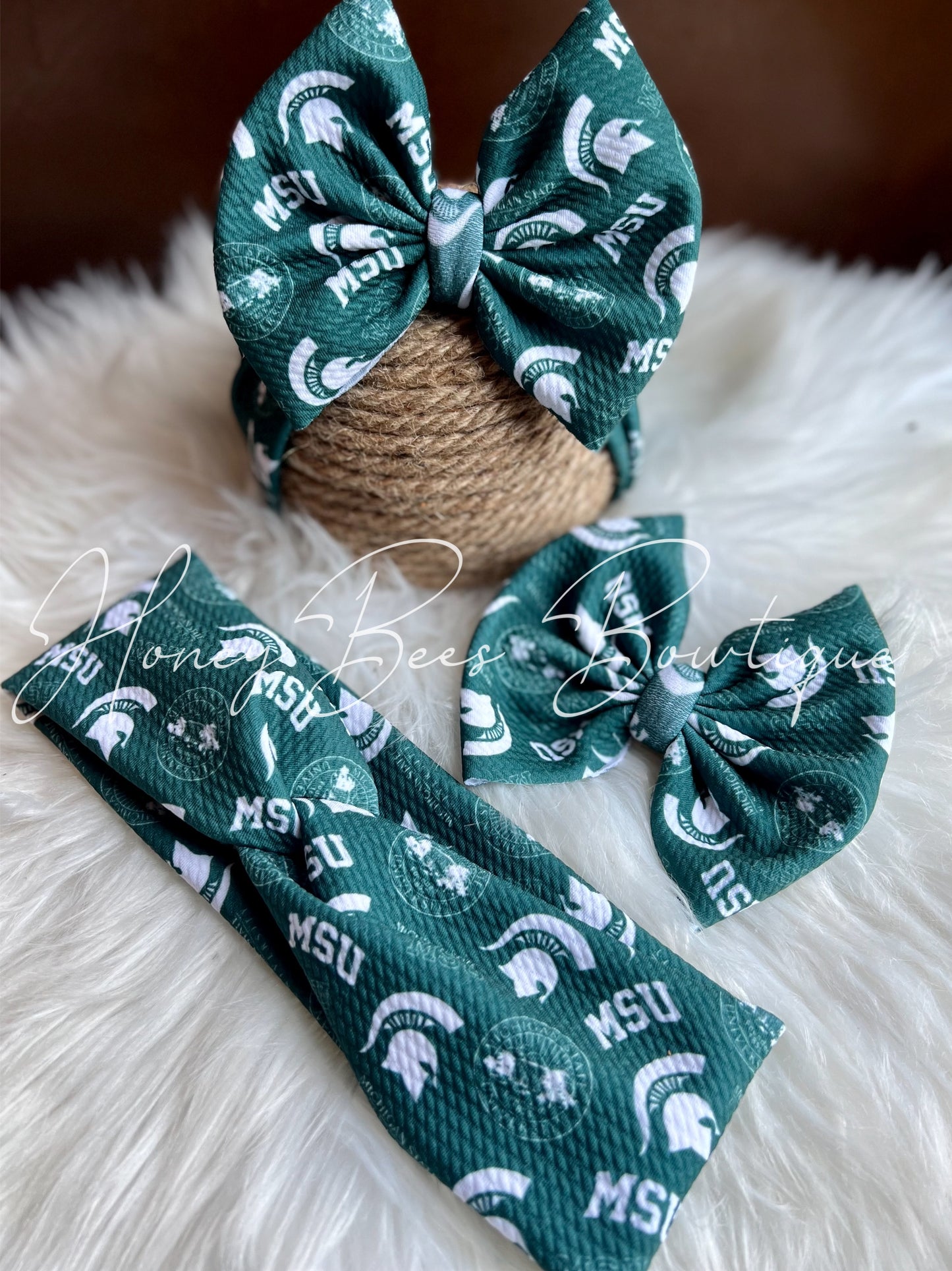 MI state football Twistwrap/ Knotted HeadBAND