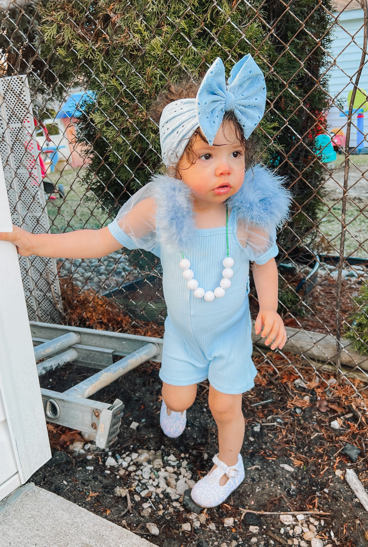 Denim Blue Eyelette