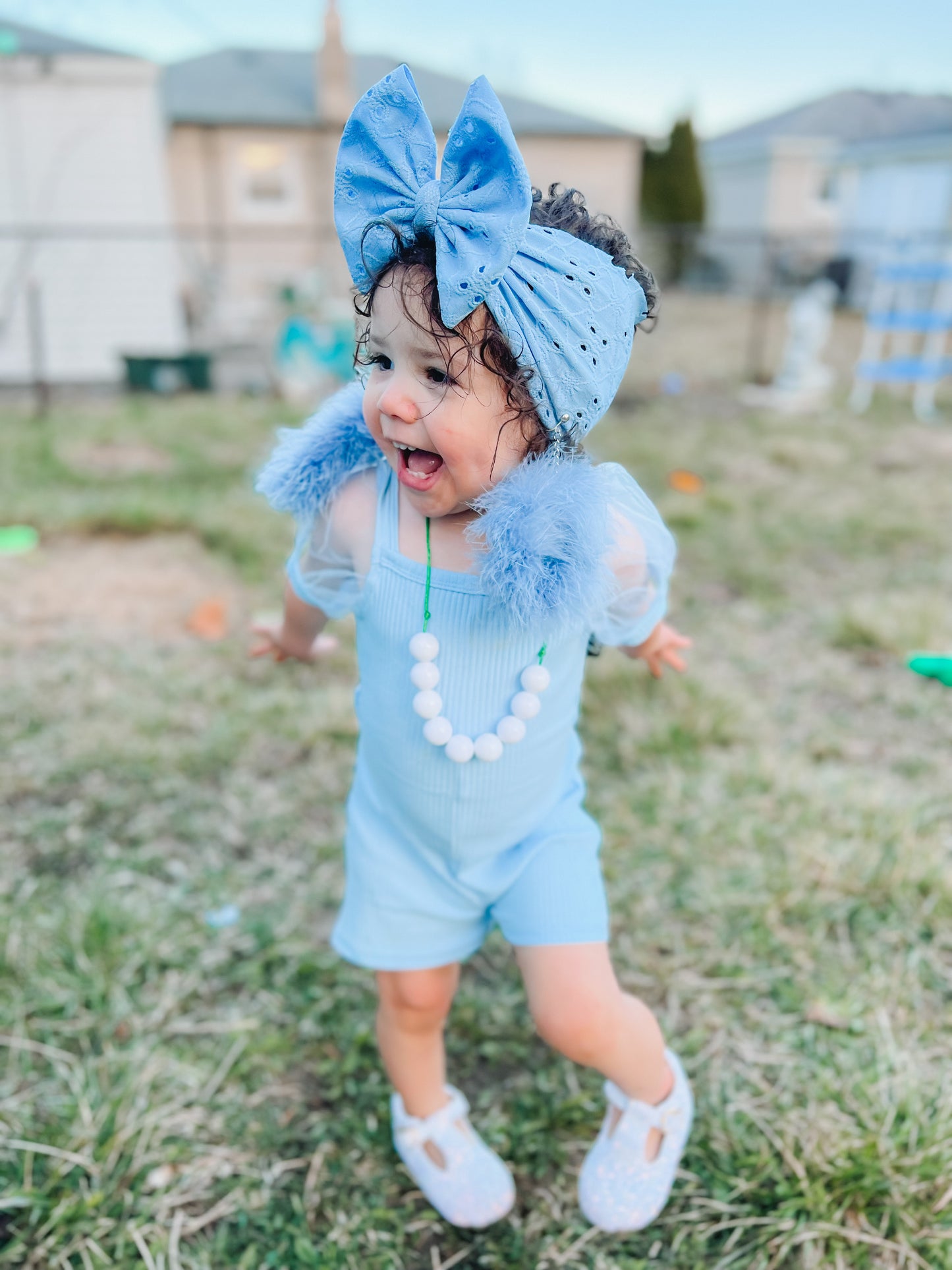 Denim Blue Eyelette